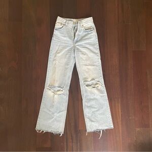 Distressed Light Blue Bootcut Women's Jeans